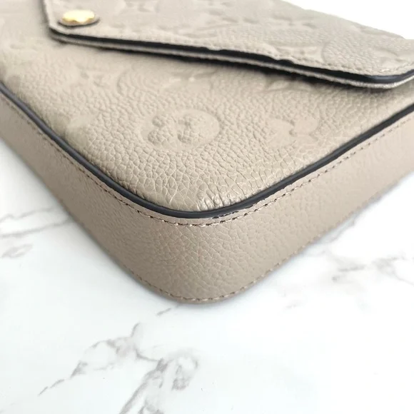 ❌SOLD❌ Authentic Louis Vuitton Felicie Pochette Empreinte Turtledove Crossbody - Picture 10 of 14